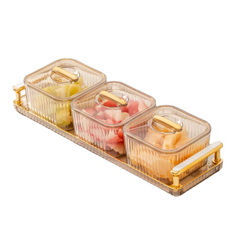 Прозрачная тарелка для закусок и фруктов для гостиной - коробка для демонстрации конфет, орехов и сухофруктов