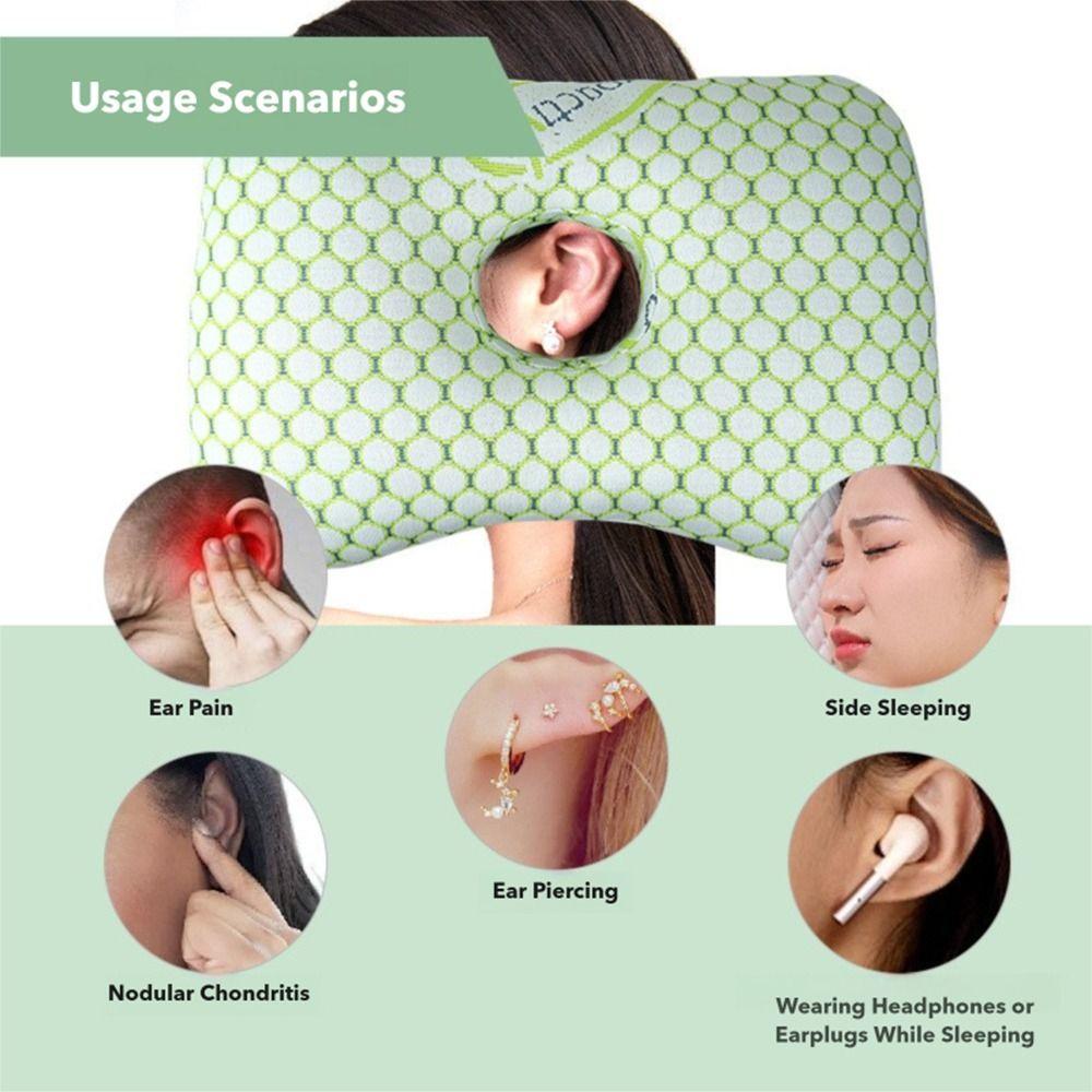 Breathable Pillow with Ear Hole Cotton Filling Earring Pillow for Ear Pain Relief