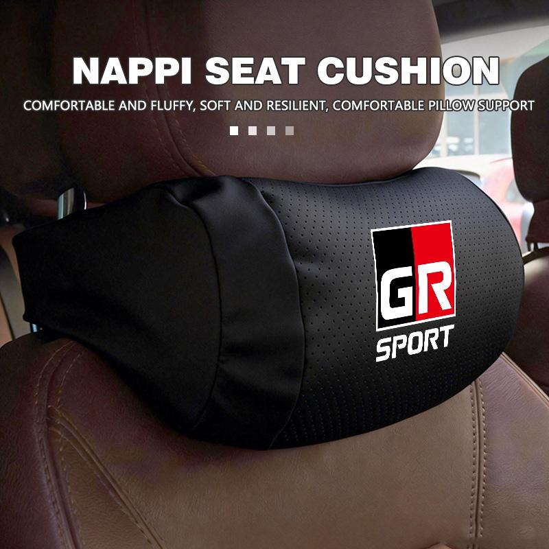 For Toyota Car Accessories Seat Headrest Auto Logo Neck Pillow GRsport Hilux Aygo Yaris Corolla Rav4 GR Auris