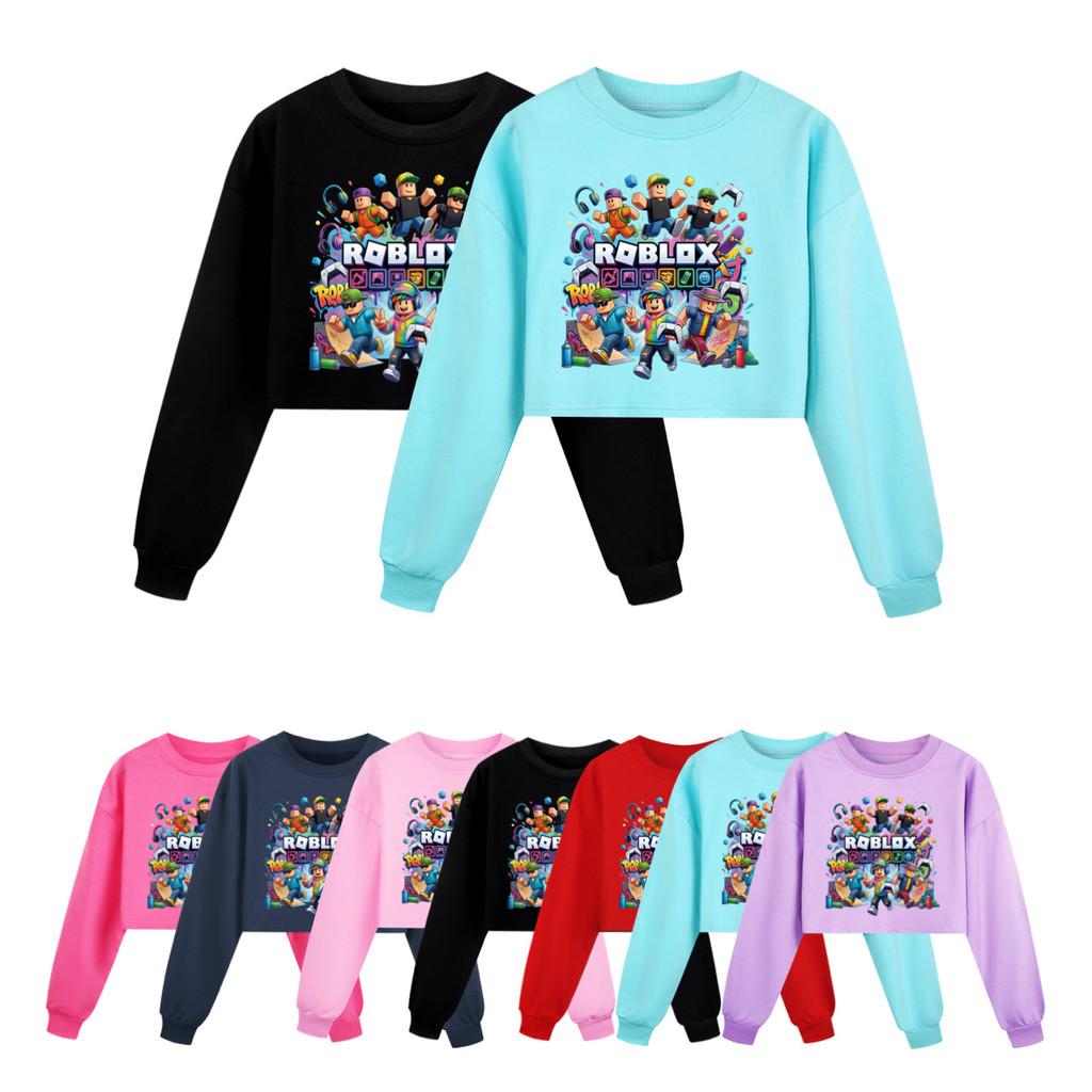 5573 Kids Girls Roblox Printed Round Neck Colorful Long Sleeves Sweatshirt