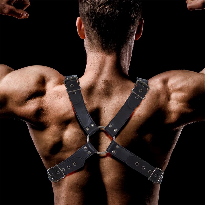 Darom Men's Bondage Harness Vegan Leather