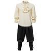 Men's 2pc Sets Medieval Clothing Party Style Dress Up Costume Male Shirts and Pirate Pants Halloween Suits for Men