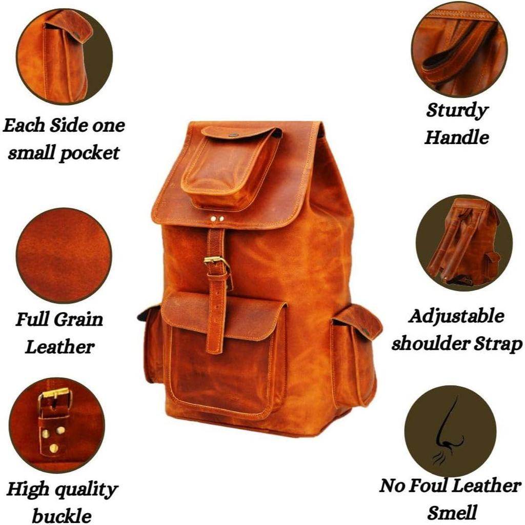 Genuine Leather Vintage Handmade Casual College Day-pack Cross Body Messenger Backpack