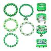 5/6/7/8 шт. браслет Shamrock набор St. День Святого Патрика Ирландские бусы из бисера со стеклянными бусинами и подвесками