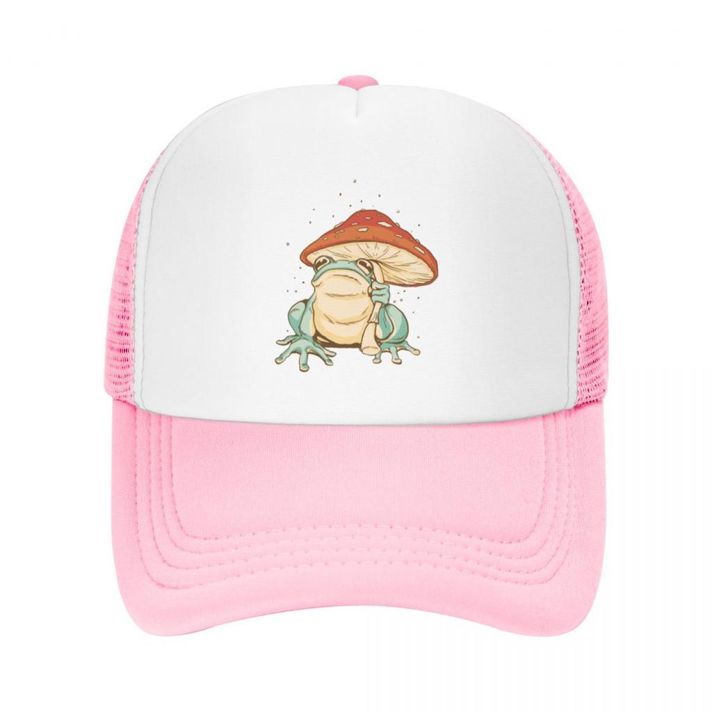 Cottagecore Frog With Mushroom Baseball Cap Trucker Hat Gentleman Hat Snap Back Hat Mens Cap Women'S