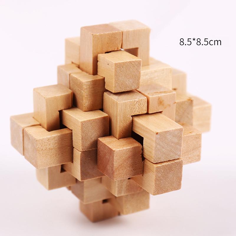 Деревянный замок Kong Ming Lock Lu Ban Lock Iq Brain Teaser Развивающая игрушка Монтессори 3D-головоломка Игра Разблокировка Игрушки для взрослых детей