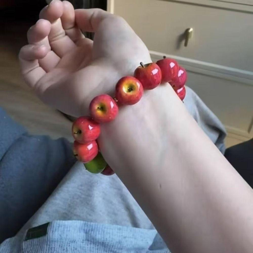 Simulation Fruit Beaded Bracelet Retro Fun Summer Colorful Bracelet Beach Vacation