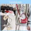 Mini Pu Butterfly Knot Handbag With Pearl Pendant For Casual Urban Women
