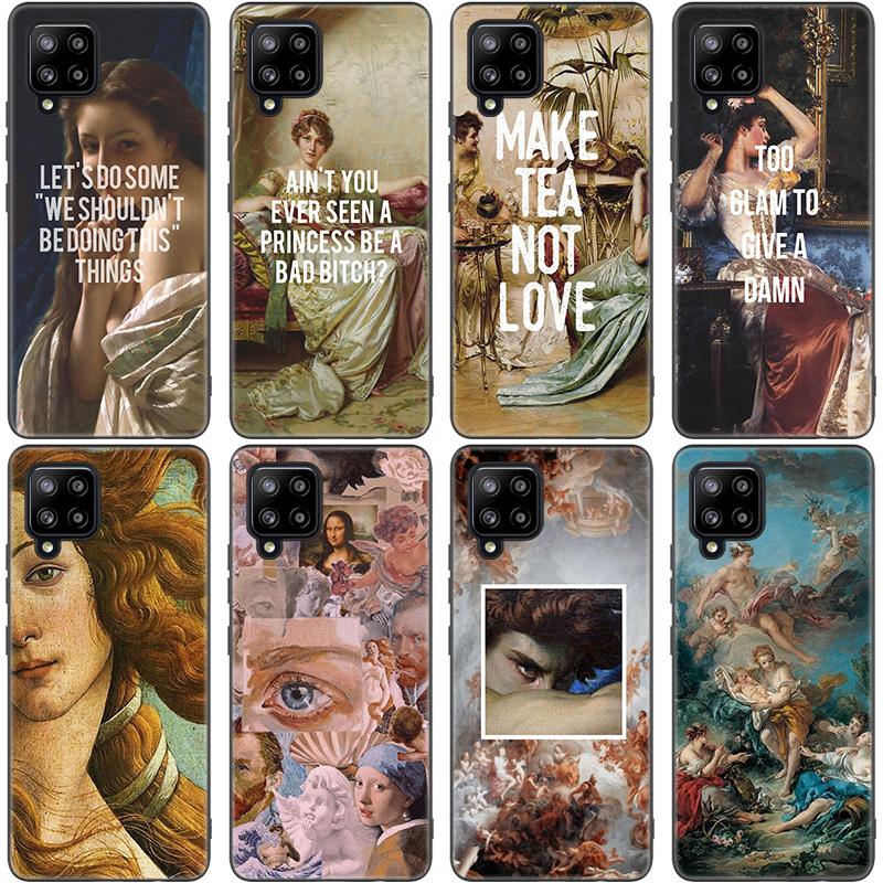 Чехол с рисунком в стиле Ренессанс для Samsung Galaxy A12 A02S A22 A32 A52 A72 A71 A51 A41 A31 A21 A11 A50 A70 A10S A20S, черный чехол