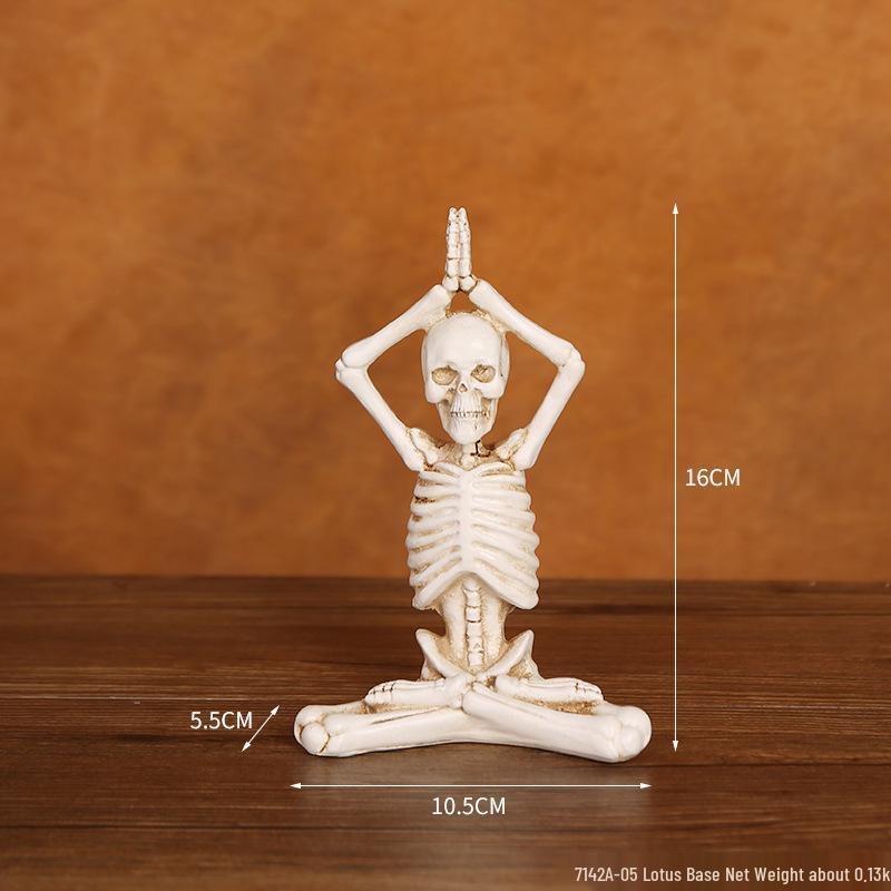 Cross-Border Halloween Skull Resin Ornament - Ghost Festival Decoration for Desktop and Entrance