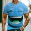 Мужская Футболка с Забавными Эмодзи, Футболка с Коротким Рукавом, 3D-Печать, Круглый Вырез, Модная, Преувеличенная, Повседневная, Ежедневная, Уличная