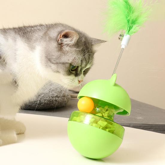 Игрушка-мяч для кошек, медленная кормушка, шарик для лакомства, игрушка-головоломка для кошек, диспенсер, интерактивная игрушка в форме лягушки
