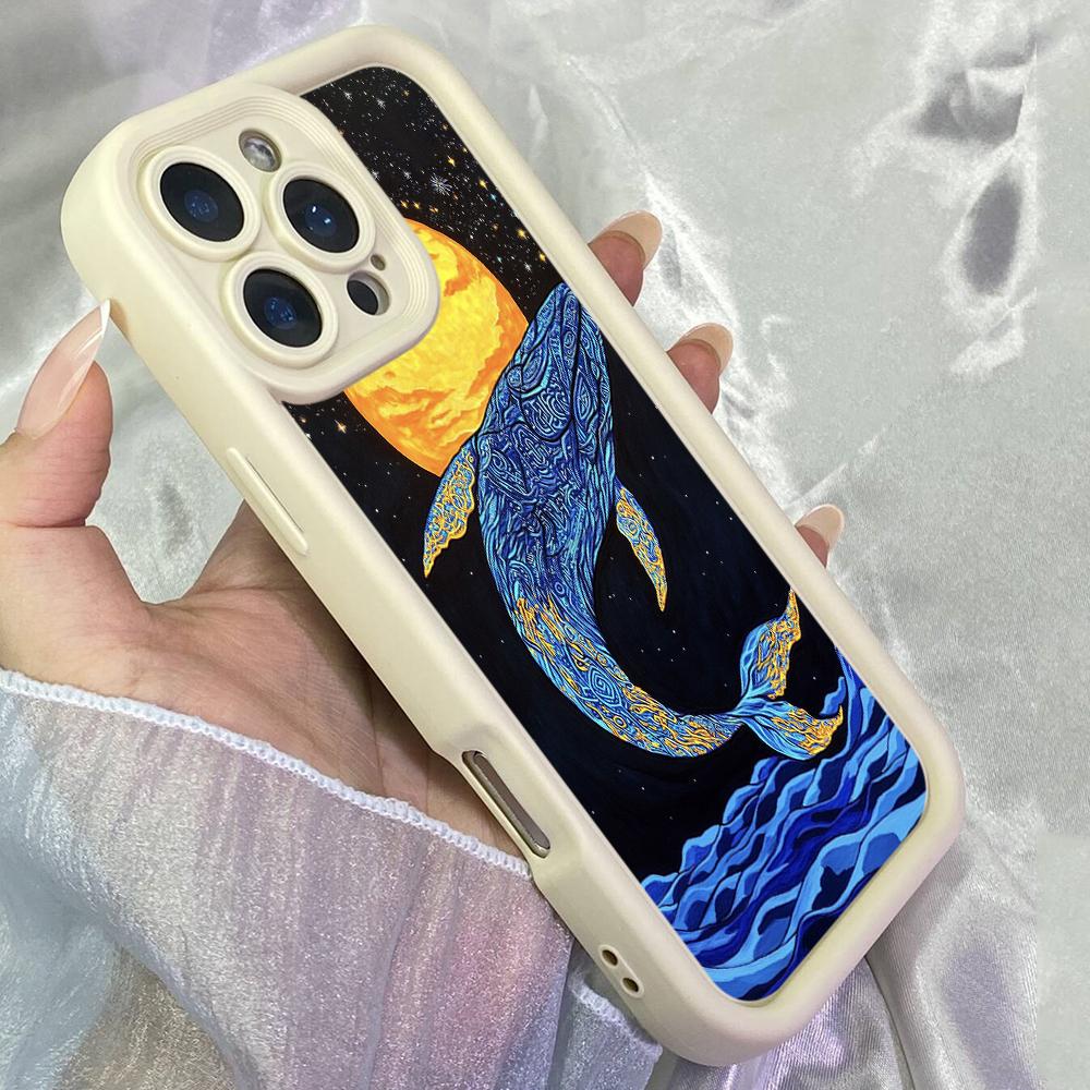 Чехол JT480 Smart Whales для iPhone 17 16 15 14 13 Pro Max, Samsung S26 S25 Ultra A17 A07 A56 A16 A15 A14 A13 A06 A25, Xiaomi 15T, Redmi 15c 14C.