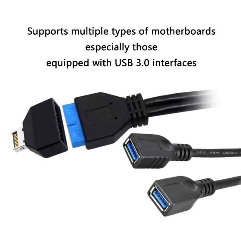 Type E 20Pin To USB 19P/20P Chassis Front USB Type C Extension Adapter Converters For Desktop Motherboards Accessories