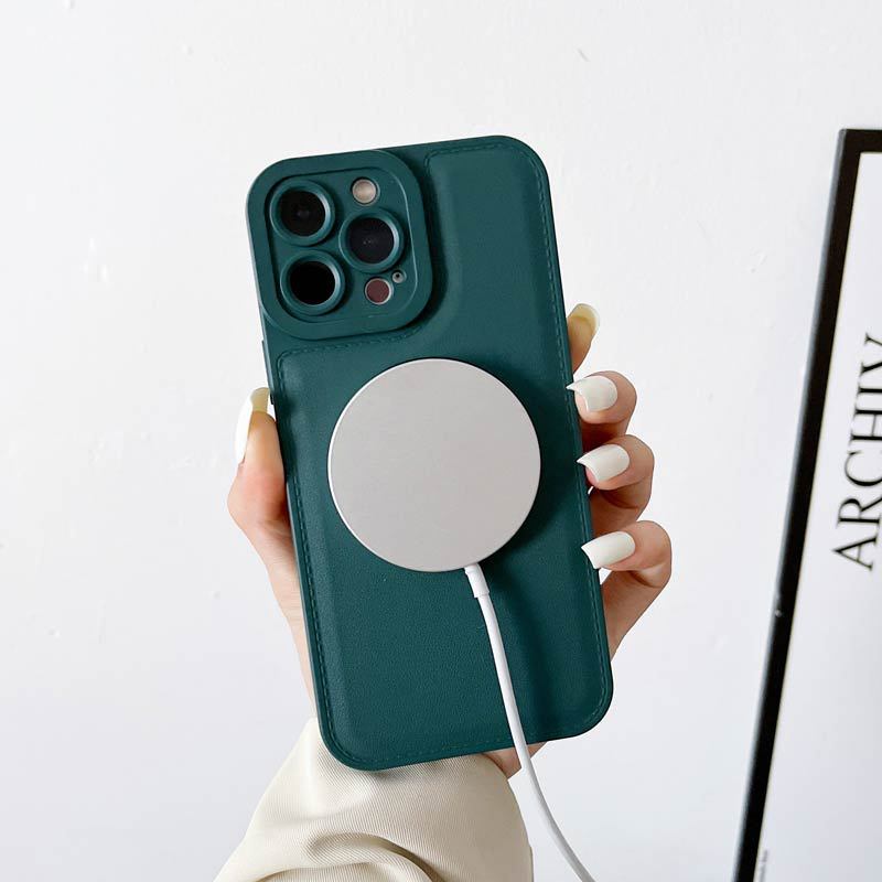 Роскошный магнитный чехол для телефона Magsafe с беспроводной зарядкой для iPhone 13 12 11 14 15 Pro Max 15 Plus Кожаный силиконовый ударопрочный чехол