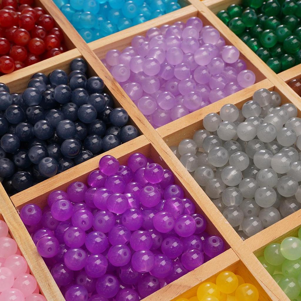 Бусины из имитации нефрита 6 мм, однотонные, для изготовления украшений своими руками