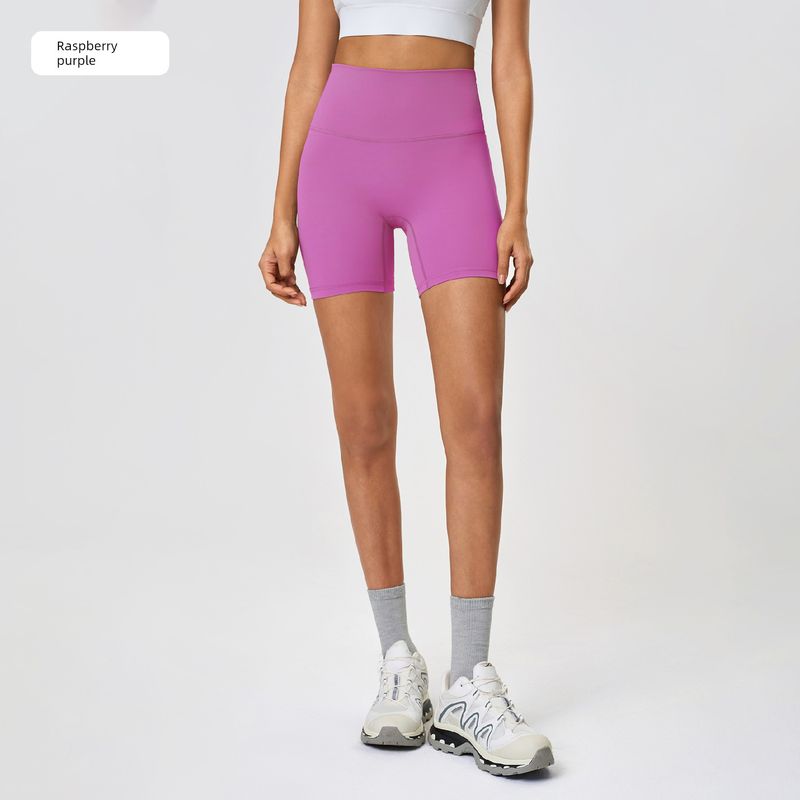 Lu Same Yoga Shorts Women's 2025 Best Selling Nude Feel No Embarrassment Line Slim Fit Sports Shorts Outdoor Fitness Pants