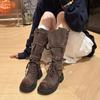 Women Knee High Boots Autumn New Gladiator Knights Boots Fashion Anti Slip Platform Buckle Outdoor High Quality Botas Mujer