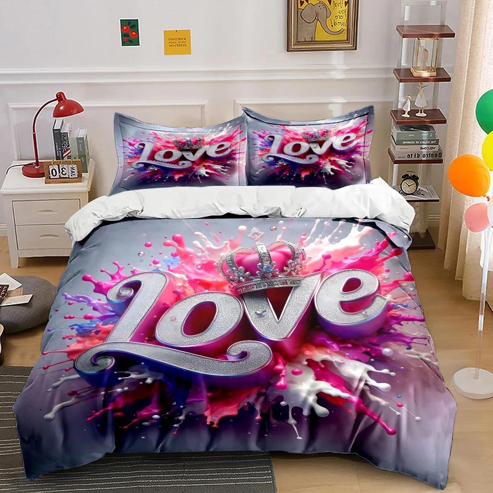 Fantasy Love Art Print Bedding Set Duvet Cover 1 Duvet Cover 1/2 Pillowcases Adult and Children Bedding Set Luxury for Gifts