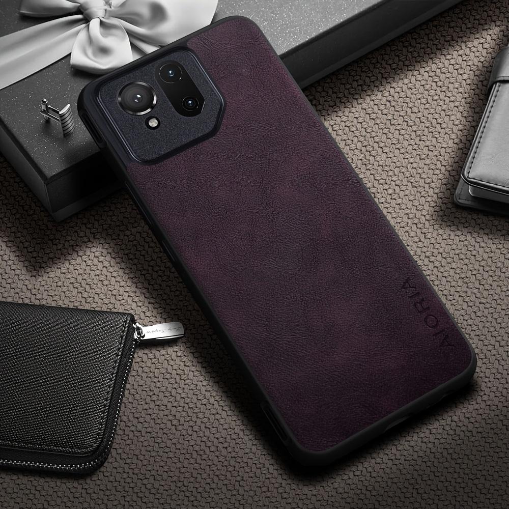 Phone Case: Luxury Retro Synthetic Leather Phone Case for Asus ROG Phone 9 8 7 6 Pro Matte Soft Bumper Hard Back Cover Fashion Protective Case