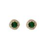 925 Sterling Silver Classical Green Square Diamond Stud Earrings Simple Retro Emerald Zircon Earring Clip for Women