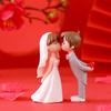 1 Pair Of Cartoon Romantic Wedding Couple Figurines Garden Micro Landscape Pendant Diy Plastic Craft Garden Scene Decoration