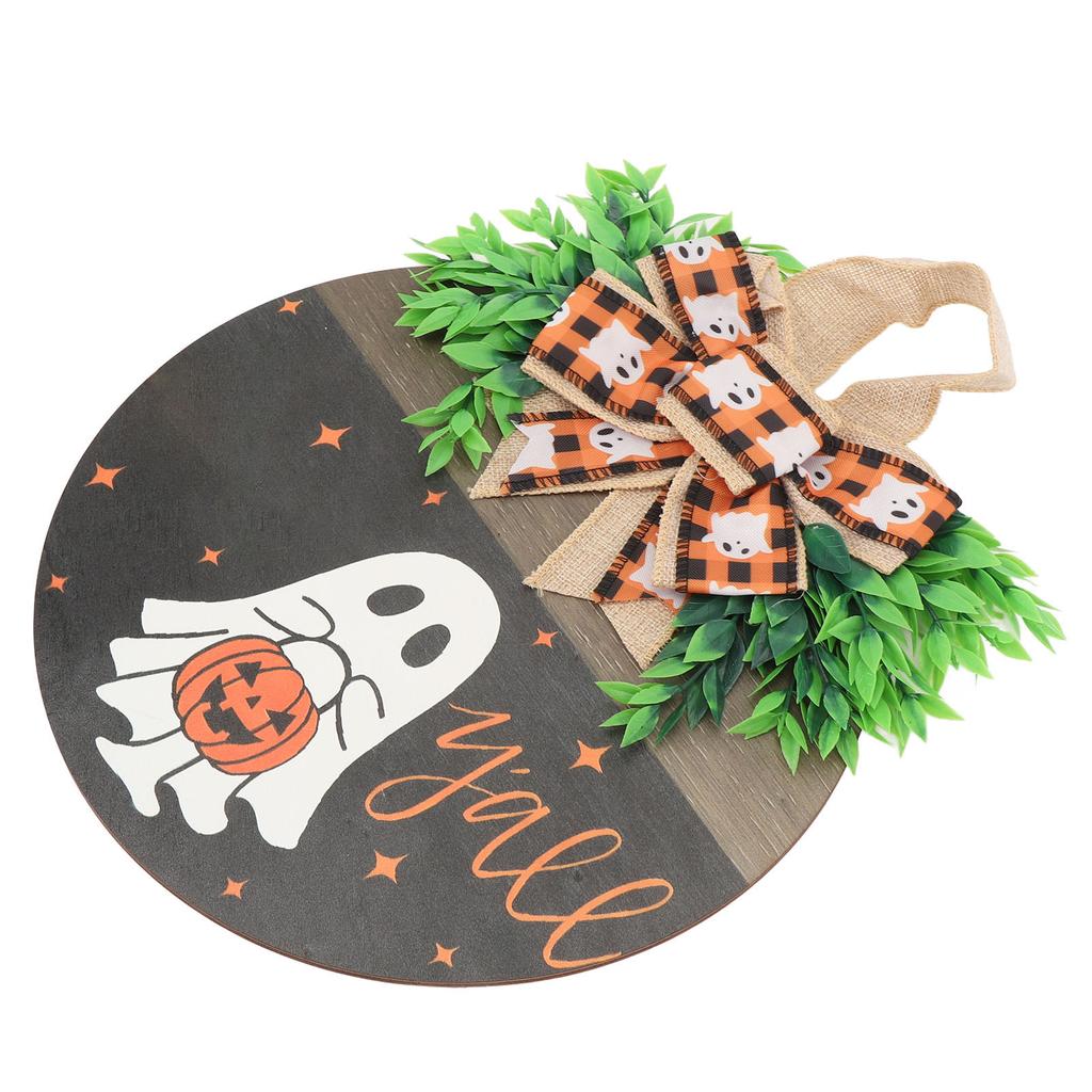Ghost Pumpkin Door Sign Cute Party Supplies Funny Decoration Spooky Door Hanger for Home Window