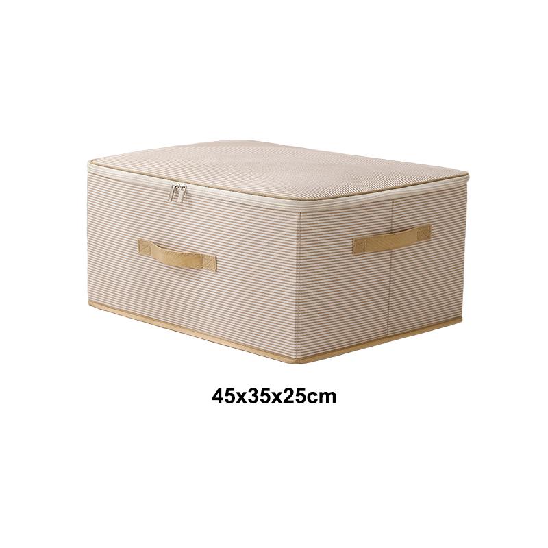 Складной нетканый ящик для хранения в полоску, складной, с ручкой для переноски, органайзер для одежды, молестойкий, влагостойкий, большой вместимости, экономящий место