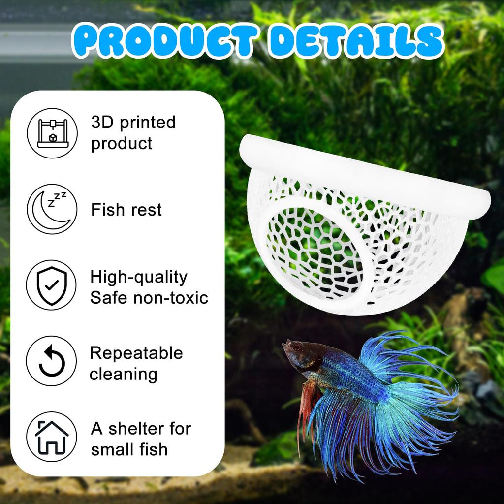 Betta Bulb Hide Aquarium Cave Small Fish Feeding Rings Betta Habitat Suitable for Most Aquariums