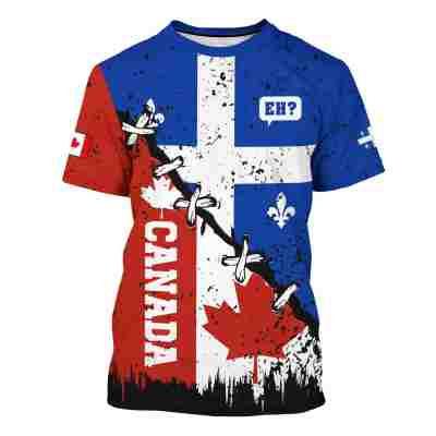 2026 New Canada 3D Printed Men's T-Shirt Summer Breathable Crew Neck Short Sleeve Sports Casual Trend Top
