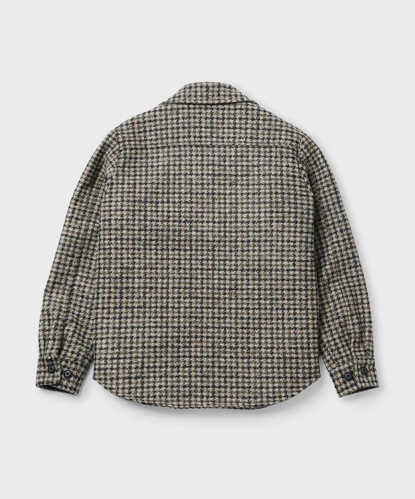 Panicale Wool Blend Check Padded Shacket [Brown]