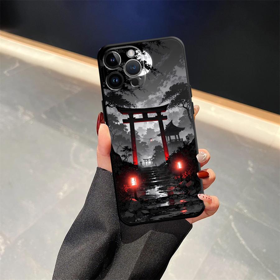 Черный Мягкий Чехол для Телефона для iPhone 13 12 11 17 Pro Max 17Air 7 8 XR 15 16 14 Plus XS Max с Рисунком 'Mountain View'