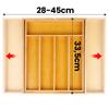 Bamboo Insert for Cutlery, Drawer Utensils, Extendable, Adjustable XXL