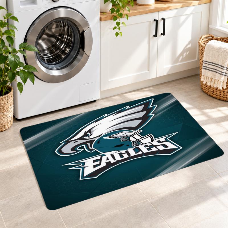 Flannel Kitchen Mat Philadelphia Eagles Soft Area Rug Non Slip Floor Carpet Home Decoration