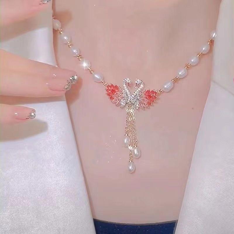 Ожерелье лебедя, высококачественное нишевое жемчужное ожерелье 2025 года, новое модное женское жемчужное ожерелье для женщин