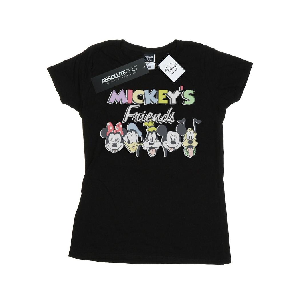 Disney Womens/Ladies Mickey Mouse Friends Faded Nostalgia Cotton T-Shirt