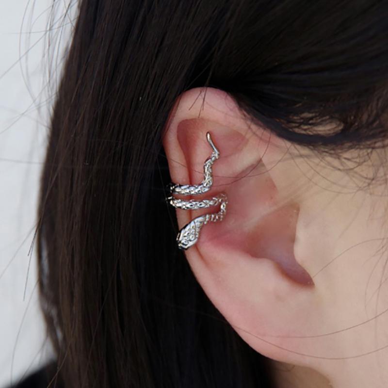 foxanry Змеиные геометрические серьги для женщин, креативные винтажные клипсы для ушей в стиле хип-хоп, вечерние ювелирные аксессуары, подарки
