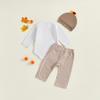 Infant & Toddler Thanksgiving Turkey Romper Set: Plaid Pants & Hat Included