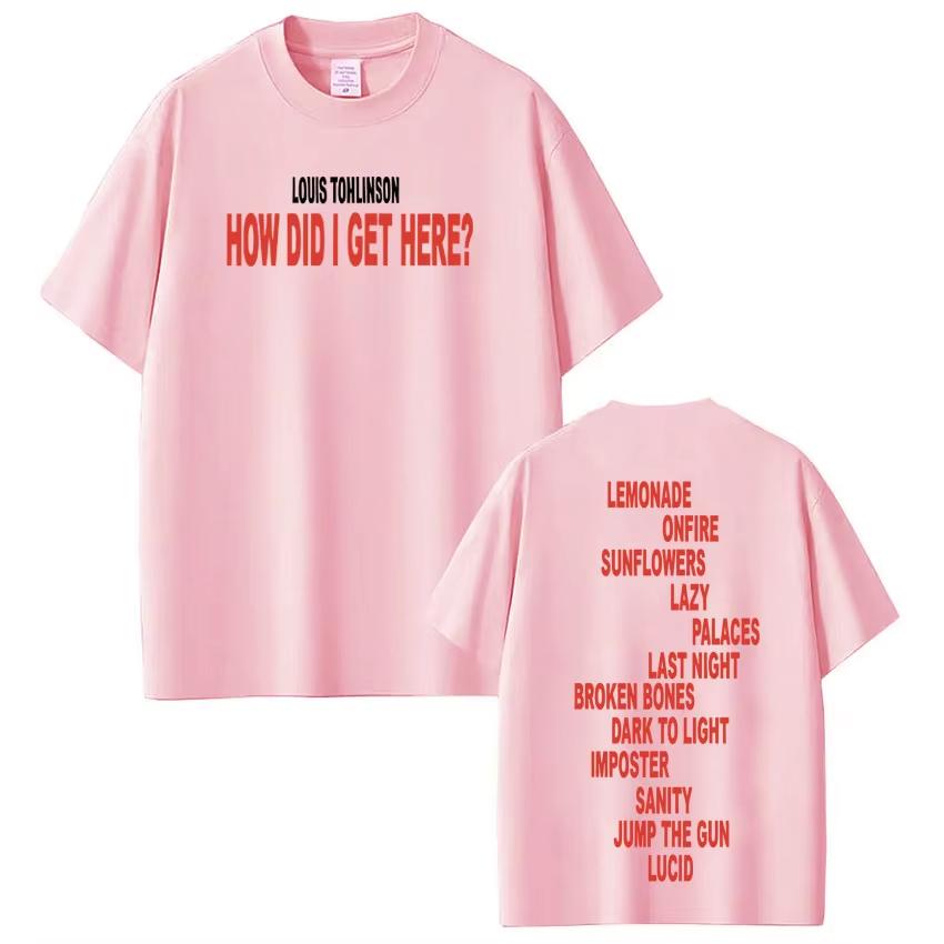 2026 Singer Louis Tomlinson How Did I Get Here Tour Print Tshirt Men Women Harajuku ONeck Tshirt Casual pure Cotton Tshirs