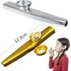 SensaBliss 3 Kazoo Instruments Metal Kazoo Plated Kazoo with 3 Vibrating Membranes Kazoo Instrument for Music Lovers Wind Instrument (Green, Gold,