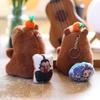 Aobing Plush Capybara Toy Keychain With Wagging Tail Soft Pp Cotton Decor Bag
