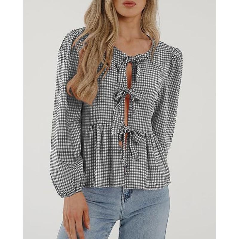 Осенняя мода повседневная рубашка с бретельками спереди и бретельками сверху женская одежда блузки и рубашки