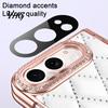 Tempered Glass Screen Protector Faux Leather Phone Case for IPhone-Duo, with & Hinge Precise Cutout Cover Protection, Rhinestone Cover, Anti-Scratch