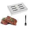Stainless Steel Wood Chip Smoker Box with Small Brush Add Smokey, Grilling Accessories for Outdoor