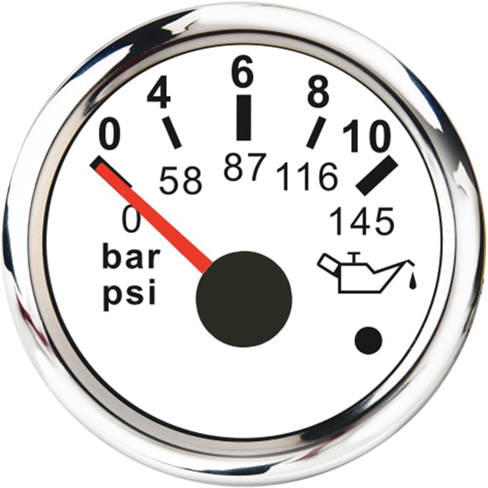 52MM Universal Car Oil Pressure Gauge 10Bar Oil Pressure Meter 10~184 ohms 1/8NPT Sensor For Car Marine Boat 12/24V