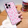 Прозрачный чехол для телефона с принтом Розовый Леопард для IPhone 14 15 16 13 12 11 17 Pro Max 12 13 Mini Мягкая накладка