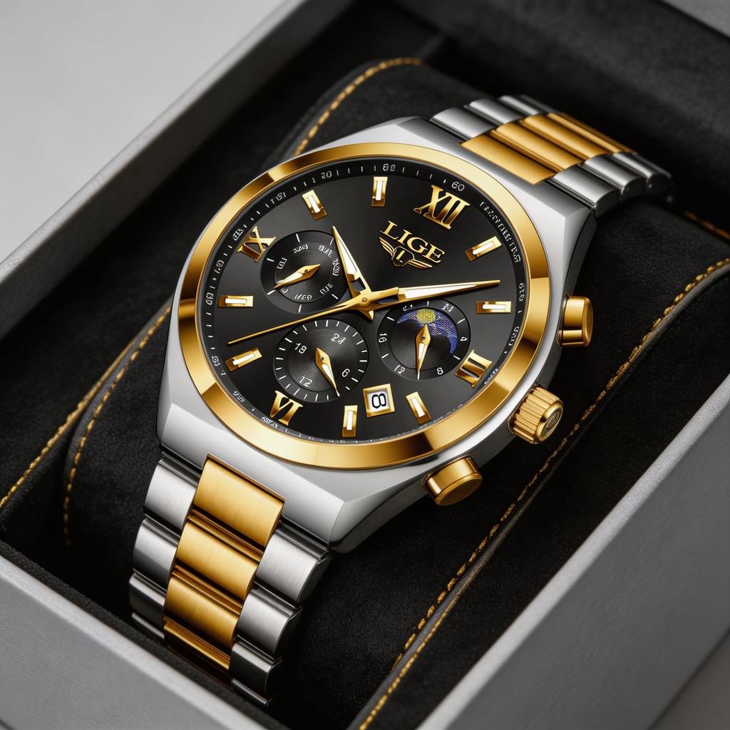 LIGE Top Original Luxury Man Wristwatch Luminous Waterproof Week Date Watch For Men Stainless Steel Quartz Fashion Men's Watches