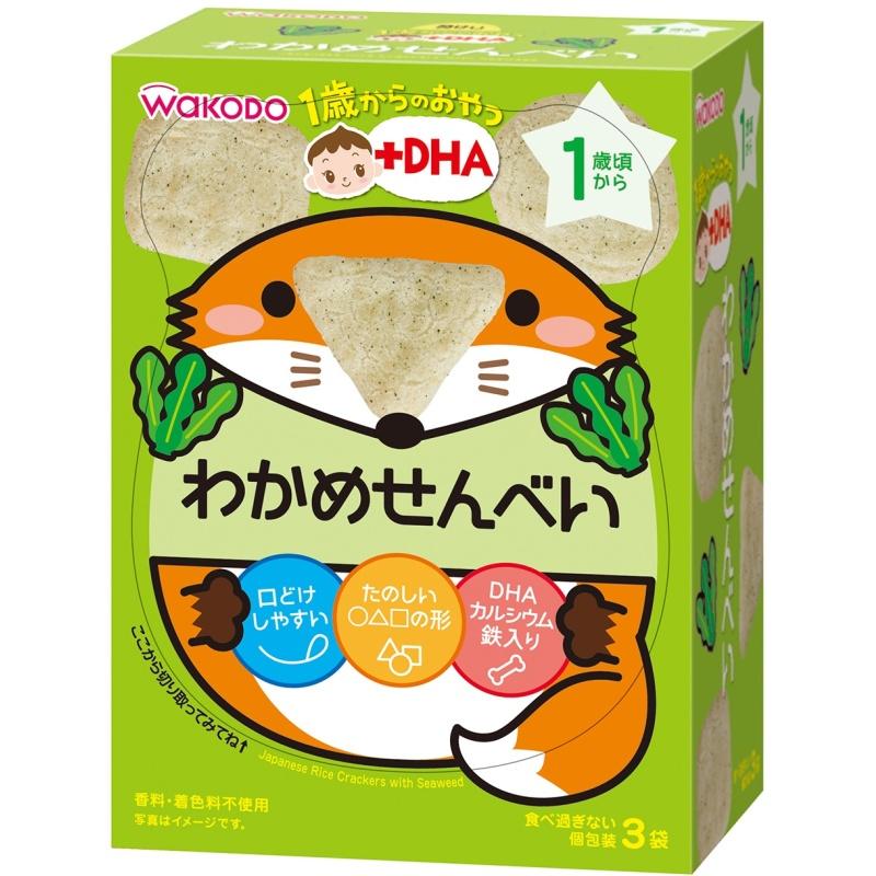 Snack for ages 1 and up + DHA Wakame Senbei (IO7) 6g x 3 packs