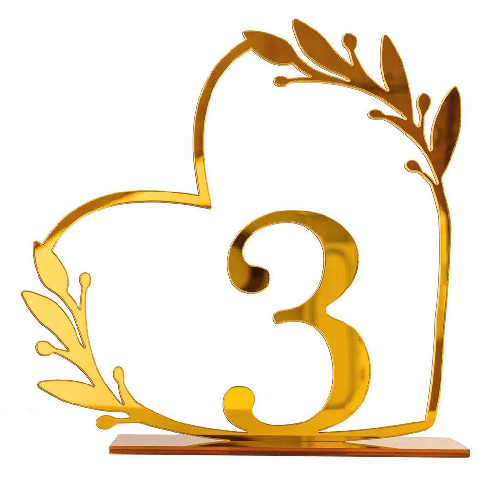 Acrylic Wedding Table Number Plate - DIY Mirror Decoration