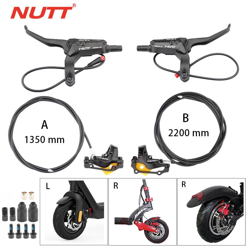 NUTT 4-Piston Hydraulic Cutoff Brake E-Bike & Electric Scooter Disc Brake for Zero 10X/11X, Vsett 10+/9+, Kaabo Wolf Warrior 11